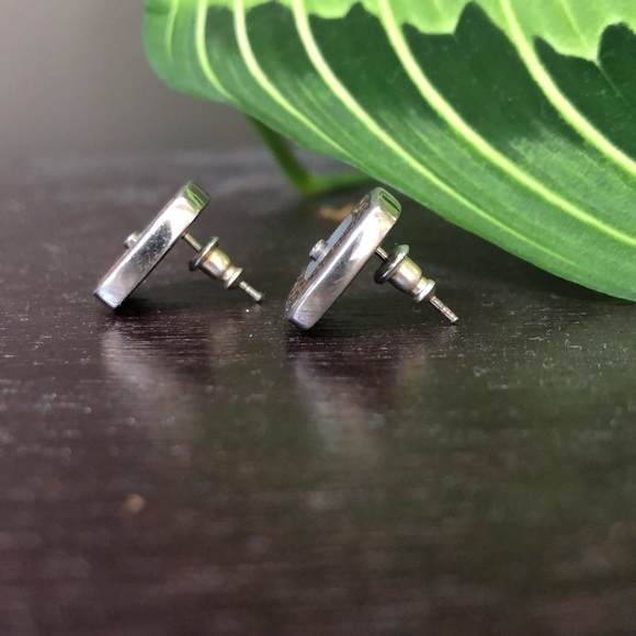 925 Silver, Stone, Mother-of-Pearl, and Crystal Stud Earrings - Picture 2 of 3